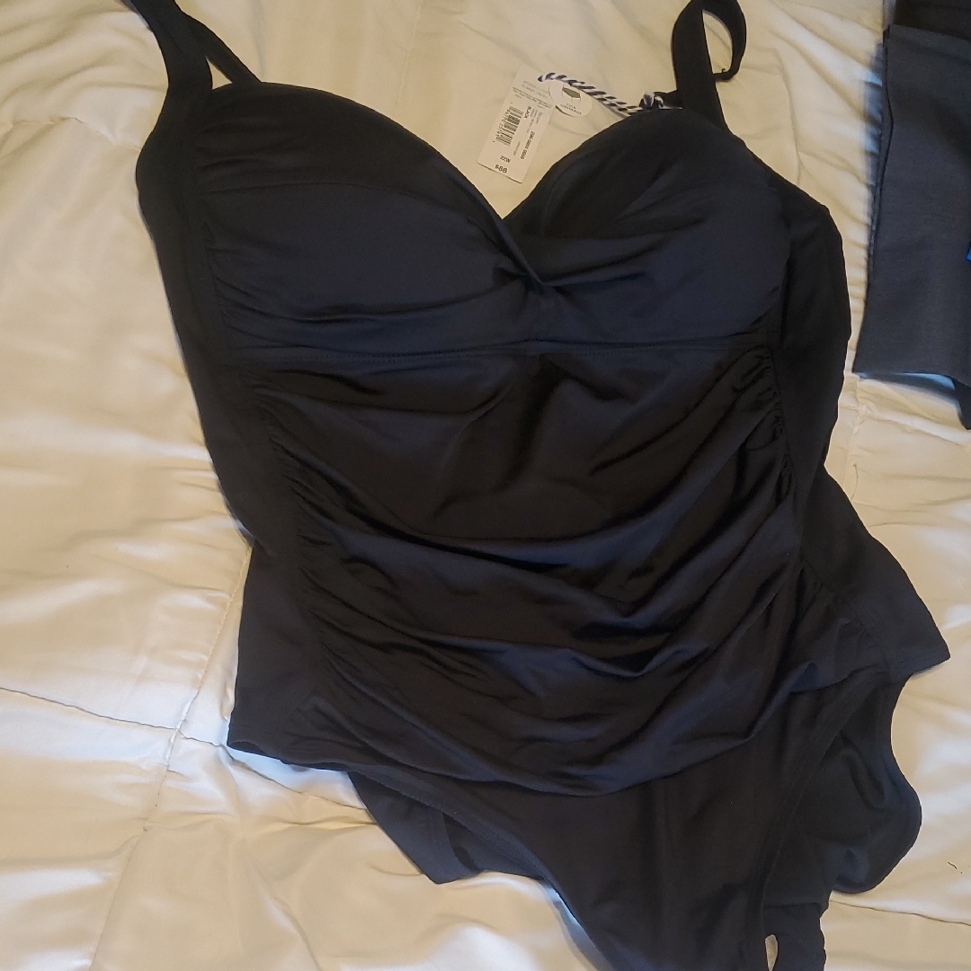 Black Full Coverage 1 Piece Bathing Suit